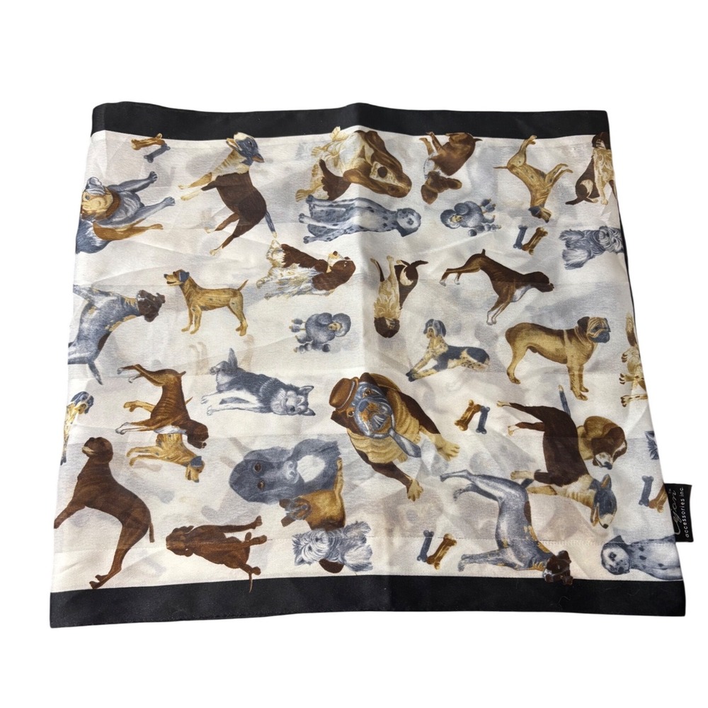 Cejon Polyester Scarf Dog Pattern Made in Italy 13x56